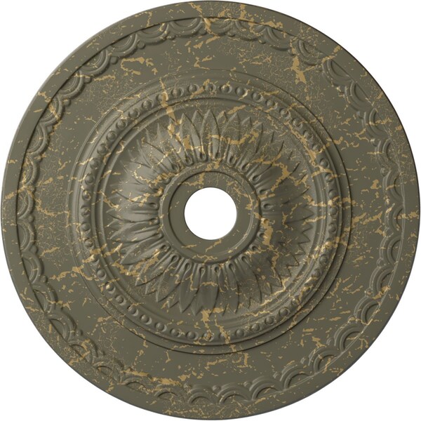 Ekena Millwork Sunflower Medallion (Canopies up to 5 5/8"), 29 1/2"OD x 3 5/8"ID x 1 5/8"P, Witch Hazel Crackle CM29SFWHC - main